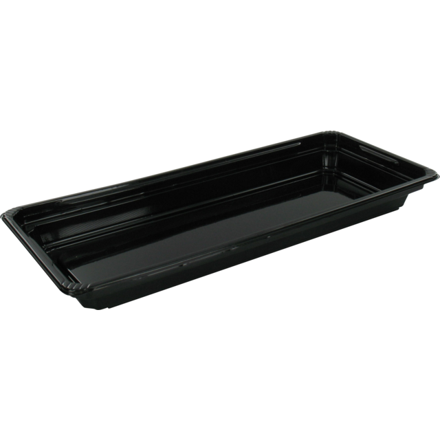Klika - Échelle | plateau à sushis | PET recyclé | rectangulaire | 212x91x21mm | noir | 750 pièces