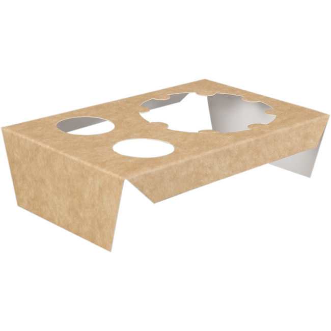 Klika - Incrustation | pour boîte à sushi | 150x95x40mm | carton | marron/blanc | 450 pièces