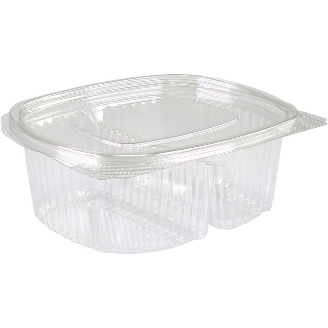 Klika - Bak | Recyceltes Haustier | 2-Box | 750 ml | Saladbak | 172x144x62mm | Transparent 400 Stück