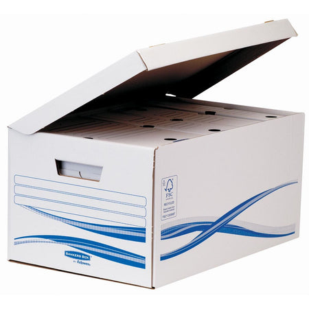 Bankers Box – Basic, Flip-Top-Maxi, inklusive 6 Transfer-Archivboxen im A4-Format mit einem Rücken von 8 cm