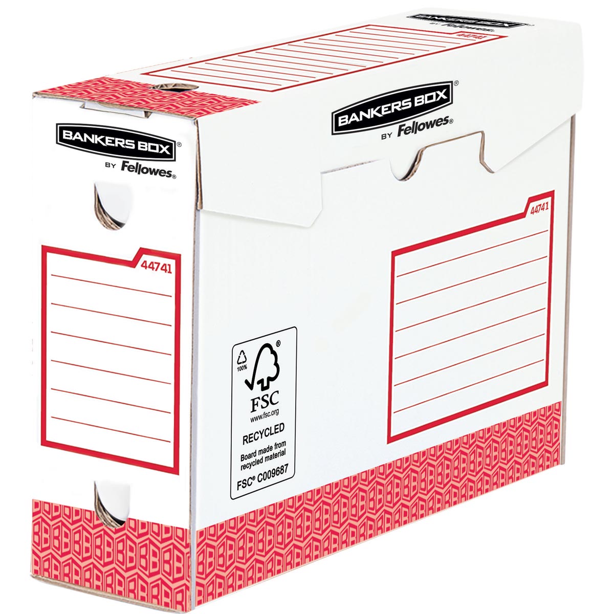 Bankers Box – einfache Archivbox, robust, ft 9,5 x 24,5 x 33 cm, rot, Packung mit 20 Stück