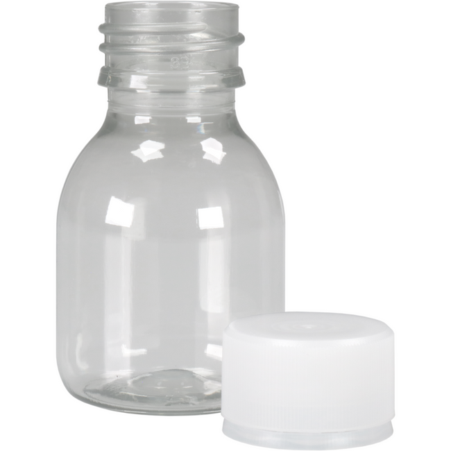 Klika -  Fles | petfles | Gerecycled PET | met dop | 60ml | transparant | 144 stuks