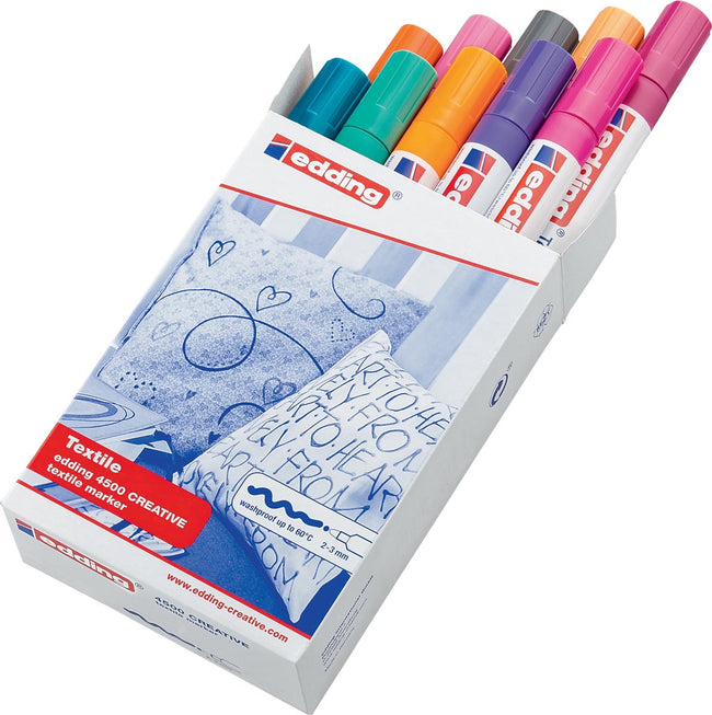 Edding - Textile Pen 4500, ensemble de 10 pièces dans des couleurs à la mode assorties