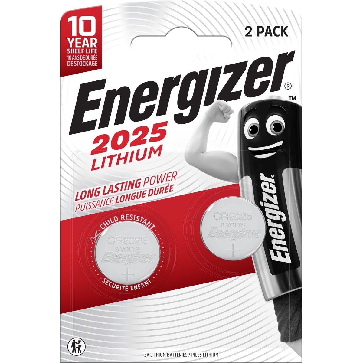 Energizer -  knoopcel CR2025, blister van 2 stuks