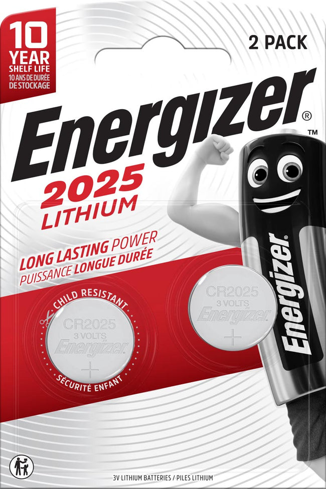 Energizer -  knoopcel CR2025, blister van 2 stuks