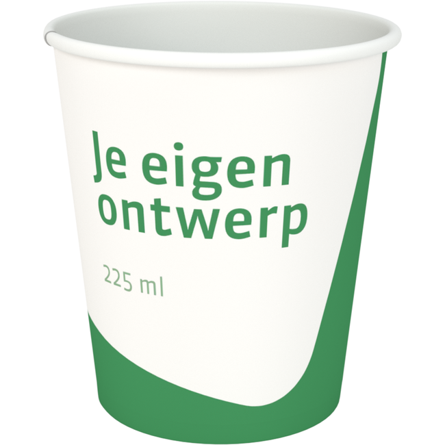 Klika - Koffiebeker | Je eigen ontwerp | Karton + PE | enkelwandig | 225ml | 8oz | 88mm | 1000 stuks