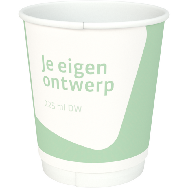 Klika - Kaffeetasse | Ihr eigenes Design Karton + PE | Doppelt -gewaltt | 225ml | 8oz | 88 mm | 500 Stücke