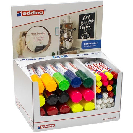 Edding -  Krijtmarker e-4090, e-4095, display van 44 stuks