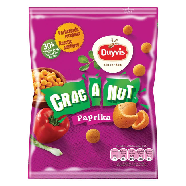 Duyvis - nootjes Crac A Nut paprika, zakje van 200 gram