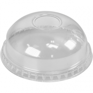 Dome deksel Ø95mm, met gat 25mm transparant 50st