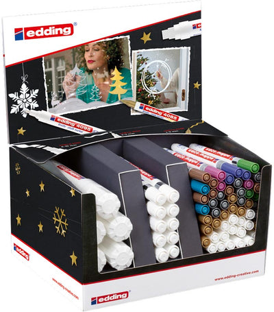 Edding -  Krijtmarker e-4085, e-4090, e-4095, display van 68 stuks