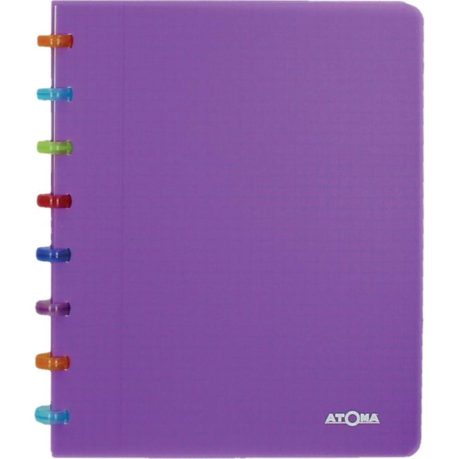 Atoma - Écriture Tutti Frutti, Ft ​​A5, 144 pages, doublée, violet transparent