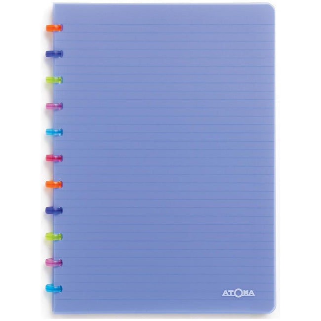 Atoma - Écriture Tutti Frutti, Ft ​​A4, 144 pages, doublée, bleu transparent