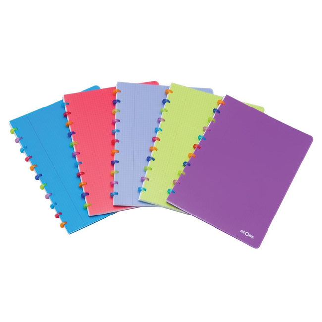 Atoma - Carnet Tutti Frutti, format A4, 144 pages, ligné, couleurs assorties
