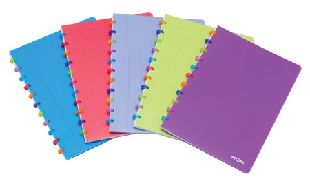 Atoma - Carnet Tutti Frutti, format A4, 144 pages, ligné, couleurs assorties