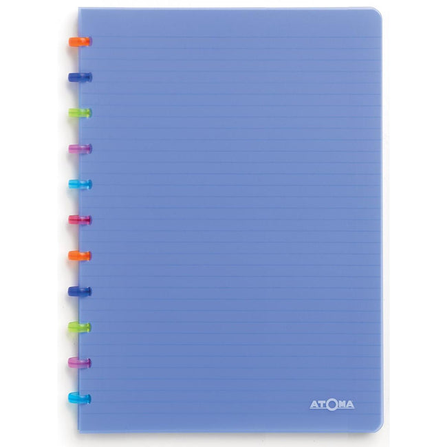 Atoma -  Tutti Frutti schrift, ft A4, 144 bladzijden, geruit 5 mm, transparant blauw
