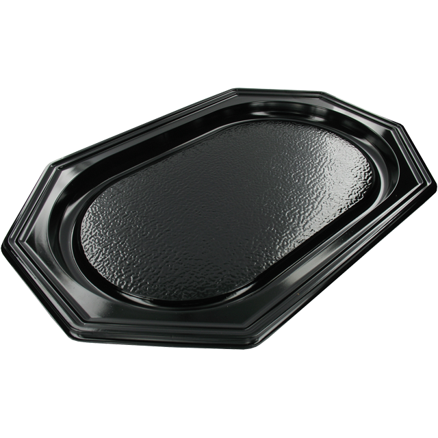 Klika - Skala | Catering -Skala Recyceltes Haustier | 8-Corner | 450x300x25mm | Schwarz | 10 Stück