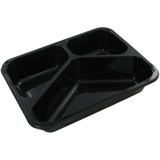 Klika -  Bak | CPET | 3-vaks | menubak | 227x178x43mm | zwart | 420 stuks