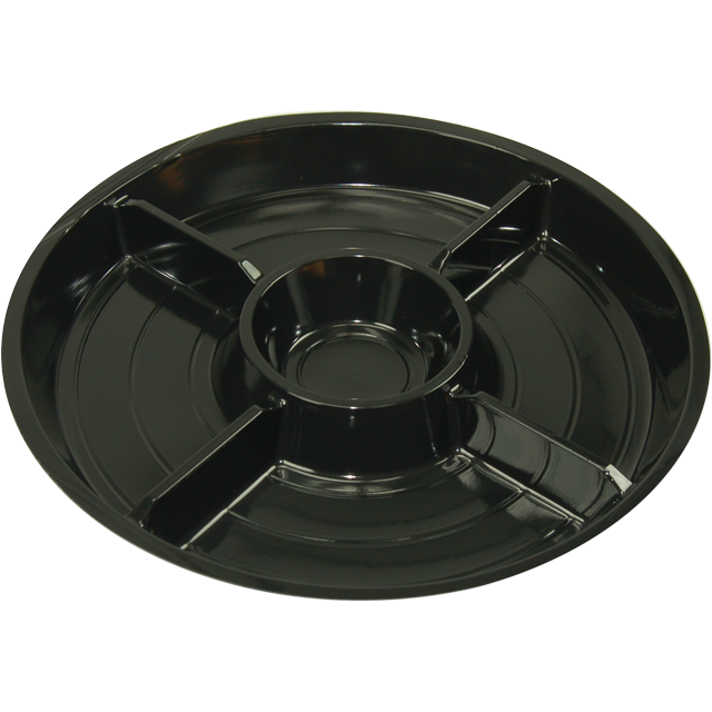 Klika - Schaal | cateringschaal | 5-vaks | gerecycled PET | rond | 25mm | ∅260mm | zwart | 50 stuks