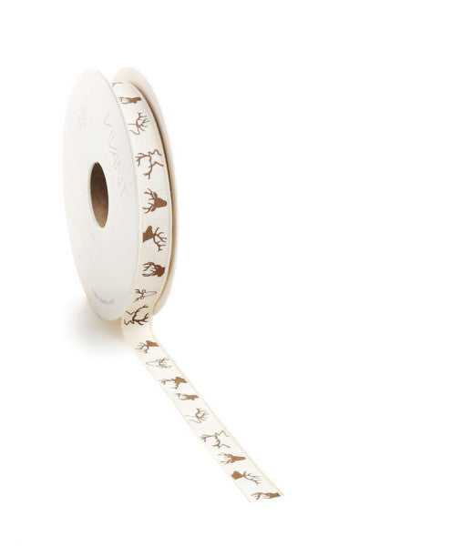 Kerst Lint CERVUS 12mm x 15 meter ivoor