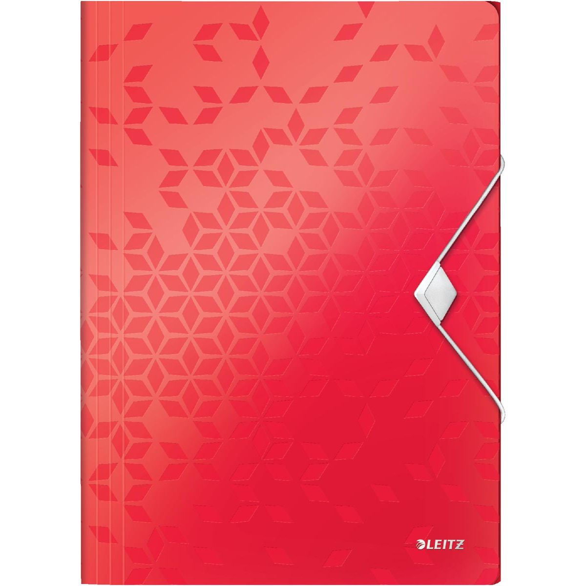Leitz - Dossier Elasto WOW A4 3 rabats PP rouge