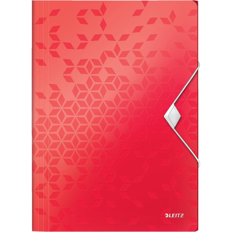Leitz - Dossier Elasto WOW A4 3 rabats PP rouge