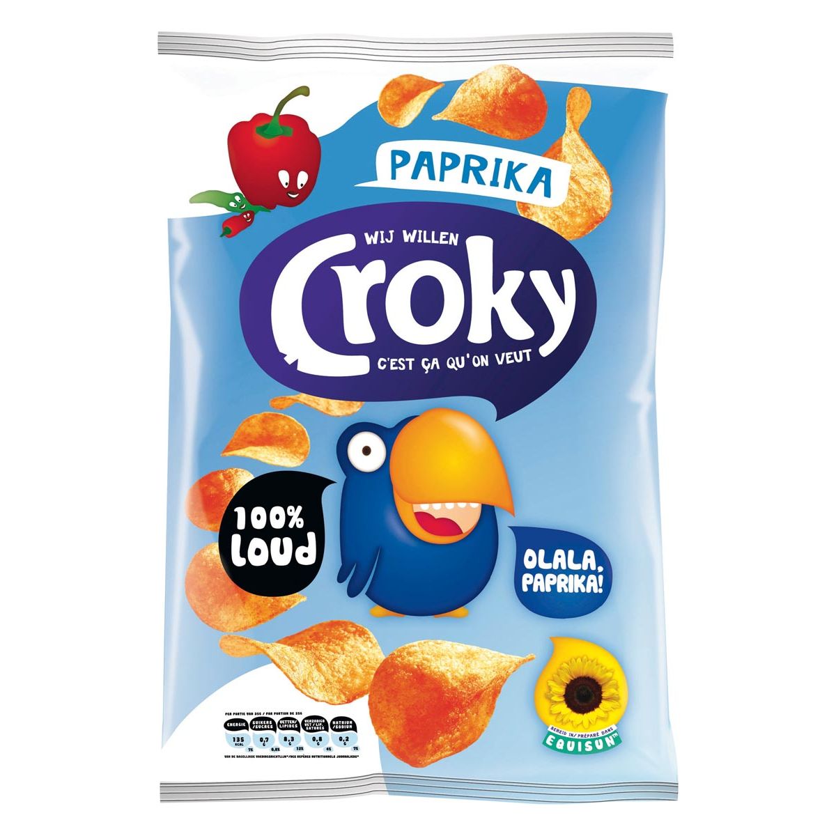 Croky - Croky chips paprika, zakje van 100 gram