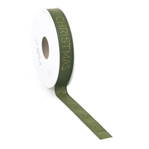 MC DELUXE - Ruban ruban coton 15mm x 15 mètres vert