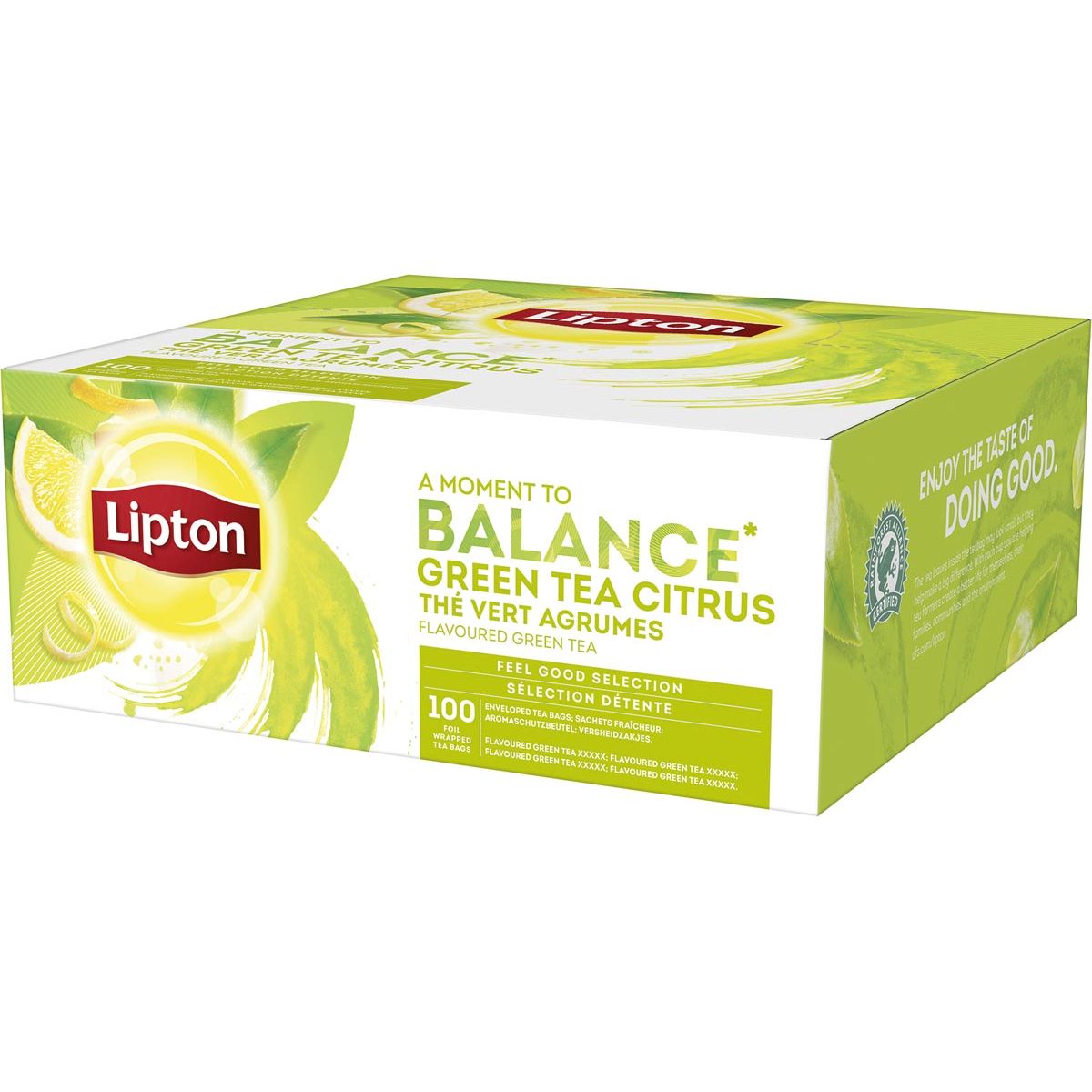 Lipton Tea Company - thé, Thé Vert Agrumes, paquet de 100 sachets