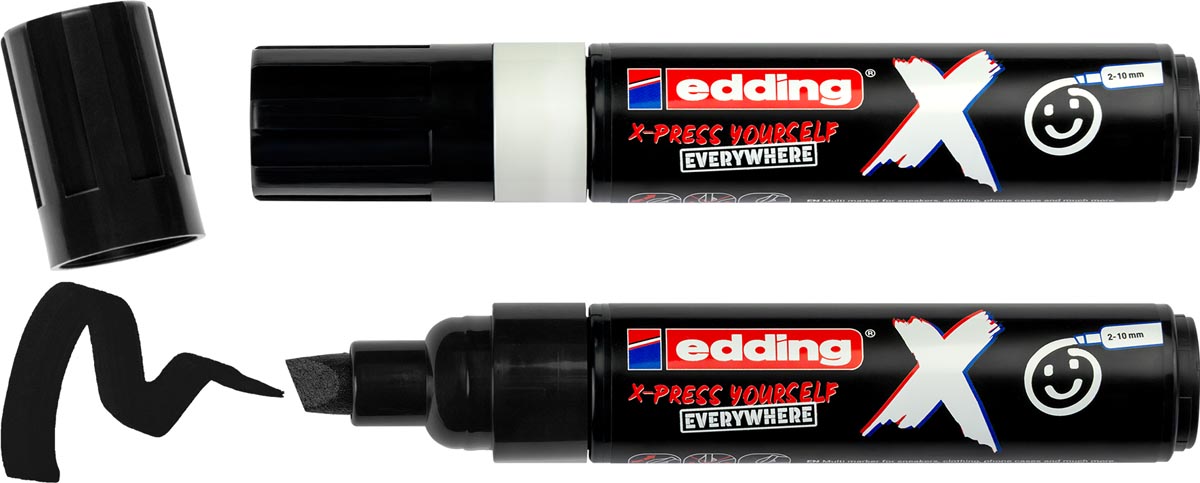 Edding -  multimarker 6900 X, zwart/wit, set van 2 stuks