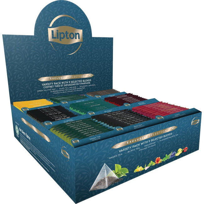 Lipton Tea Company - gamme de thés Sélection Exclusive, 9 saveurs, présentoir de 108 sachets