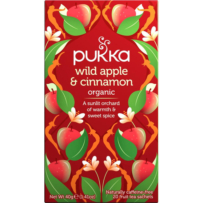 Pukka - thé bio, Pomme Sauvage - Cannelle, pack de 20 pièces