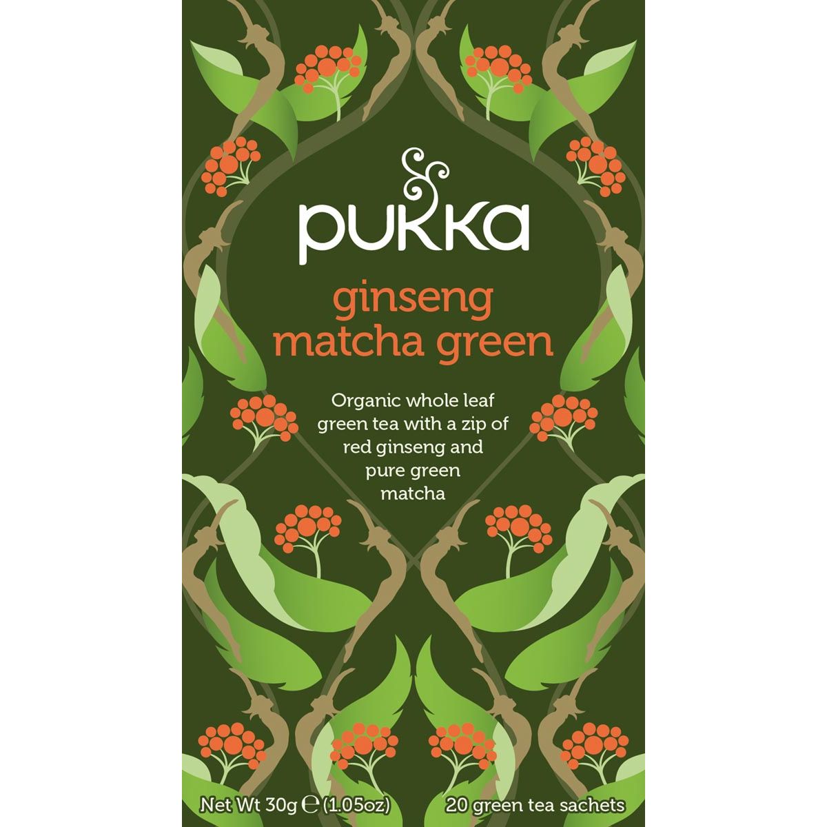 Pukka - Tee Bio, Ginseng Matcha Green, Packung à 20 Stück
