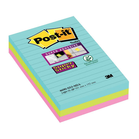 Post-it - Bloc mémo 4690 super collant 101x152mm cosm