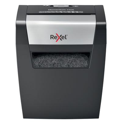Rexel -  Momentum X406 papiervernietiger Deeltjesversnippering 70 dB Blauw, Grijs