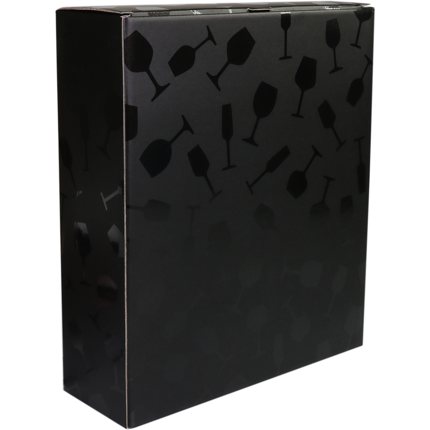 Klika -  Flesdoos | Wijnglas | karton | 3 flessen | 285x95x330mm | zwart | 25 stuks