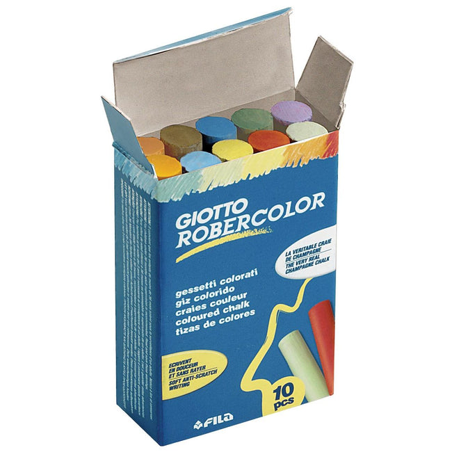 Giotto -  krijt Robercolor, doos met 10 krijtjes in geassorteerde kleuren