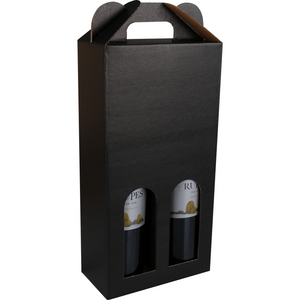 Klika -  Draagkarton | Basic line | 2 flessen | golfkarton | zwart | 100 stuks