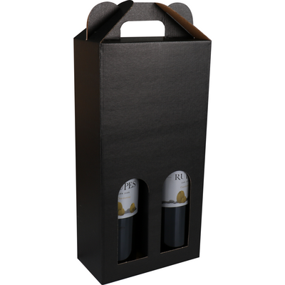 Klika -  Draagkarton | Basic line | 2 flessen | golfkarton | zwart | 100 stuks