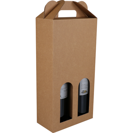 Klika - Trägerkarton | Basicline | 2 Flaschen | Wellpappe | braun | 100 Stück