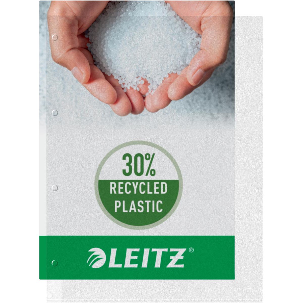 Leitz -  Showtas A4 geopend, boven en links, 30% gerecycleerd plastic, pak van 100 stuks