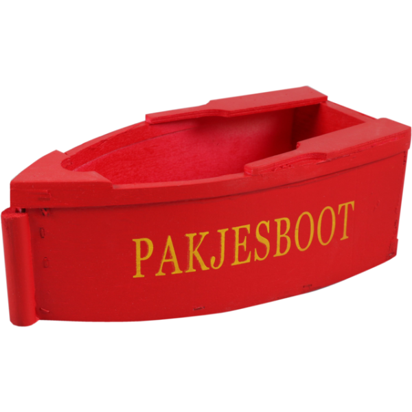 Klika - bateau à colis en bois 20x10x7cm rouge