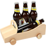 Klika - Bierverpakking | Raceauto | Hout | 6 flessen | 17.5x28x12cm | naturel