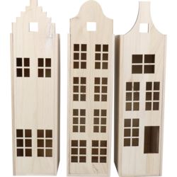 Weinkiste 1 Flasche 337x95x85mm mit Deckel Canal House 3 Stück