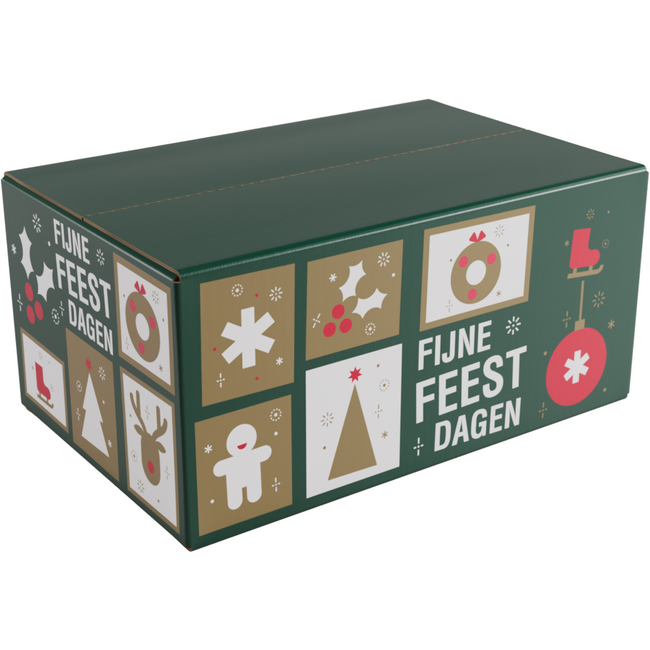 Klika -  Kerstpakketdoos | Tegels | golfkarton | 31x20x14cm | Kerstmis | a | 10 stuks