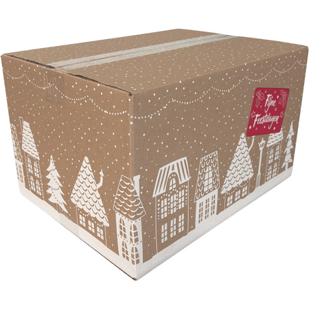 Weihnachtspaketbox (C) 390x290x232mm Design HÄUSER 2025 pro Stück