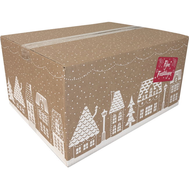 Boîte de paquet de Noël (D) 450x350x230mm design MAISONS 2025 par pièce