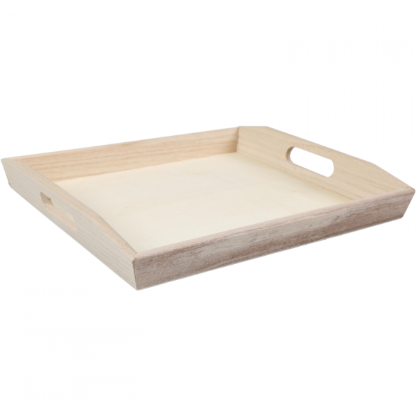 Klika - Tablett | 26,8x24x4cm | Holz | natürlich | 10 Stück