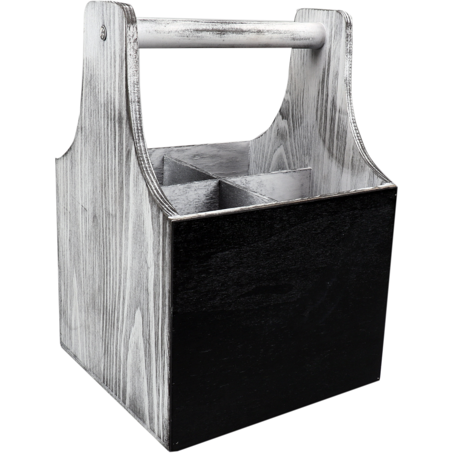 Klika - Bierverpakking | Draagtray | Hout | 4 flessen | 17x17x25cm | whitewash | 1 stuks