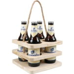 Klika - Draagtray | 4 flessen | bier | 195x195x hout | 5 stuks